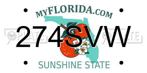 274SVW Florida License Plate