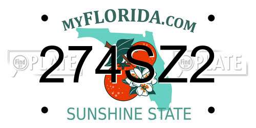 274SZ2 Florida License Plate