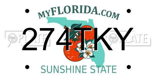 274TKY Florida License Plate