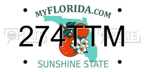 274TTM Florida License Plate