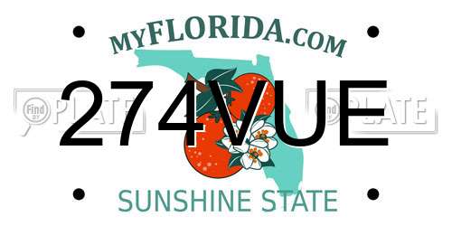 274VUE Florida License Plate