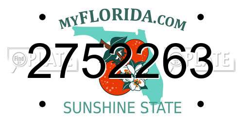 2752263 Florida License Plate