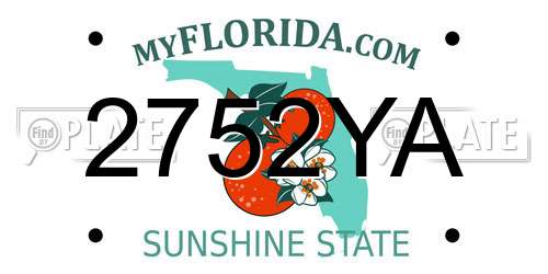 2752YA Florida License Plate