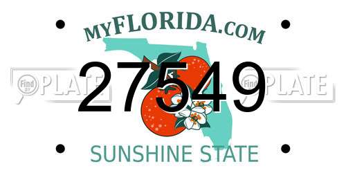 27549 Florida License Plate