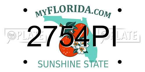 2754PI Florida License Plate