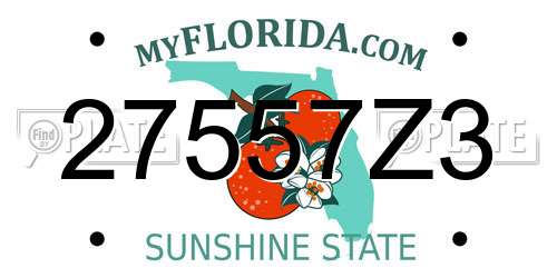 27557Z3 Florida License Plate