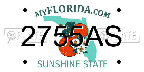 2755AS Florida License Plate
