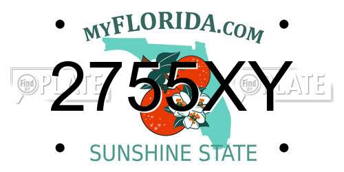 2755XY Florida License Plate