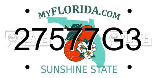 27577G3 Florida License Plate