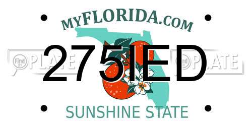 275IED Florida License Plate