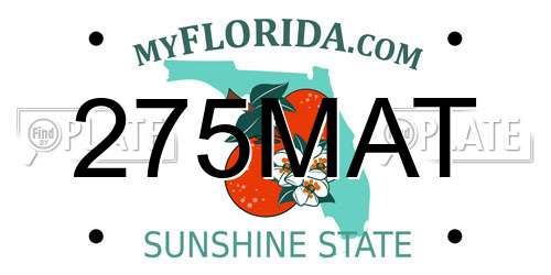 275MAT Florida License Plate