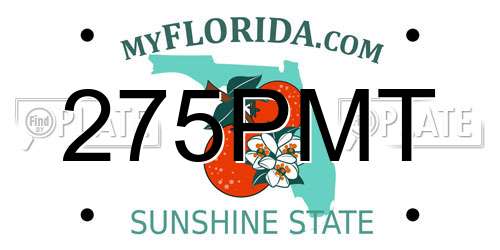 275PMT Florida License Plate