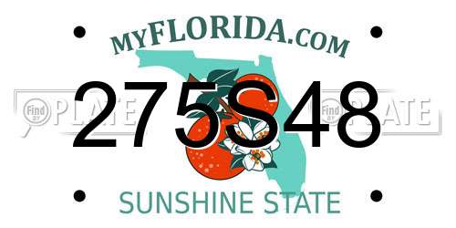 275S48 Florida License Plate
