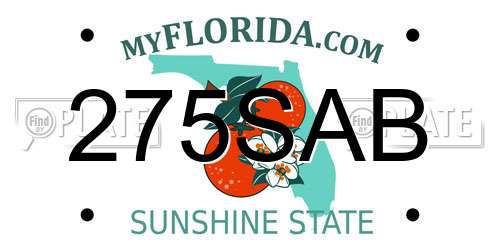 275SAB Florida License Plate