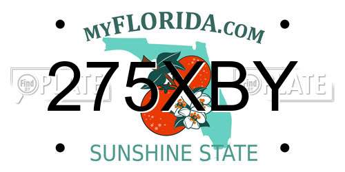 275XBY Florida License Plate
