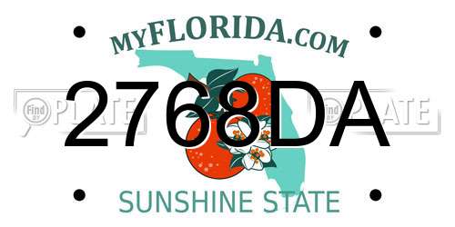 2768DA Florida License Plate