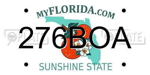 276BOA Florida License Plate