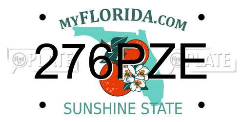 276PZE Florida License Plate