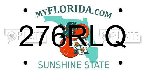 276RLQ Florida License Plate