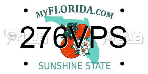276VPS Florida License Plate
