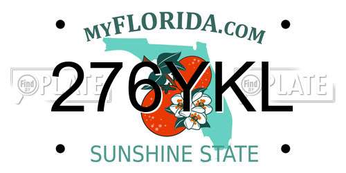276YKL Florida License Plate