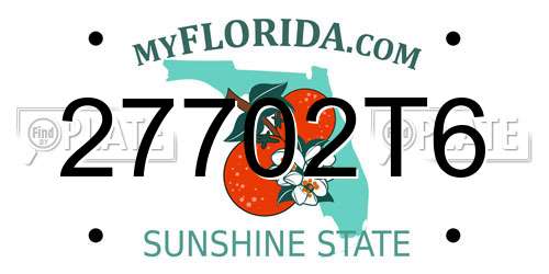 27702T6 Florida License Plate