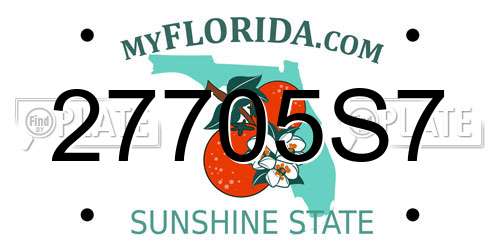 27705S7 Florida License Plate