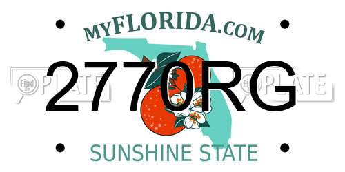 2770RG Florida License Plate