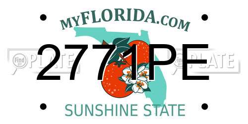 2771PE Florida License Plate