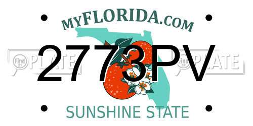 2773PV Florida License Plate