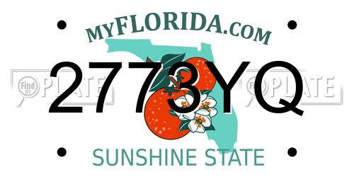 2773YQ Florida License Plate