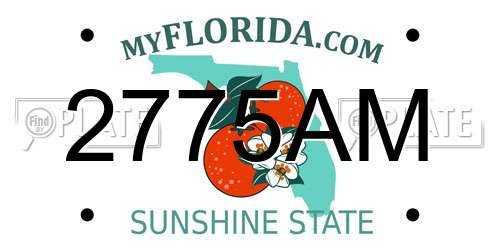 2775AM Florida License Plate