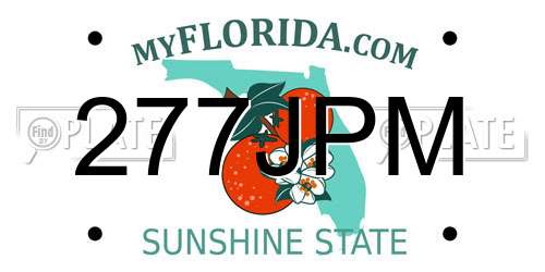 277JPM Florida License Plate