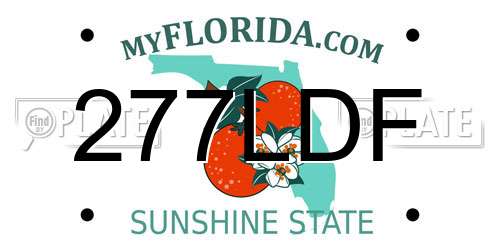 277LDF Florida License Plate