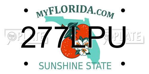 277LPU Florida License Plate