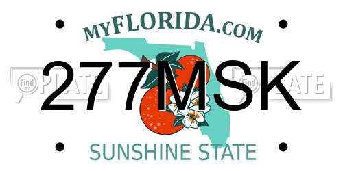 277MSK Florida License Plate