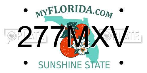 277MXV Florida License Plate