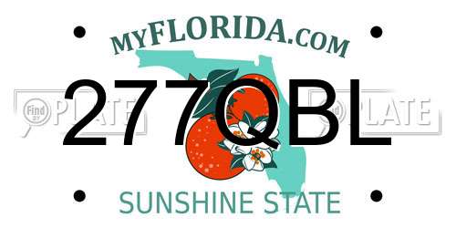 277QBL Florida License Plate