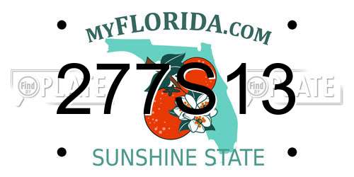 277S13 Florida License Plate