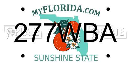 277WBA Florida License Plate