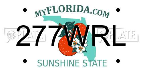277WRL Florida License Plate