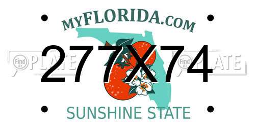 277X74 Florida License Plate