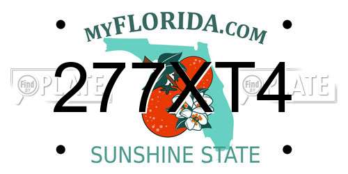 277XT4 Florida License Plate