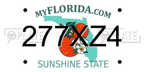 277XZ4 Florida License Plate