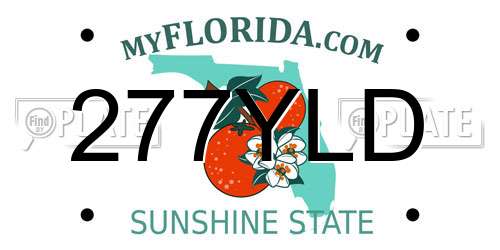 277YLD Florida License Plate