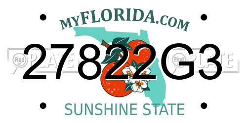 27822G3 Florida License Plate