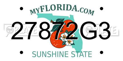 27872G3 Florida License Plate