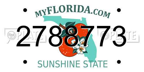 2788773 Florida License Plate