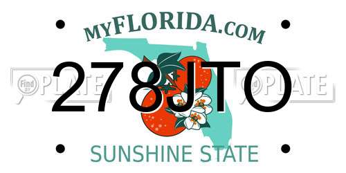 278JTO Florida License Plate