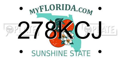 278KCJ Florida License Plate